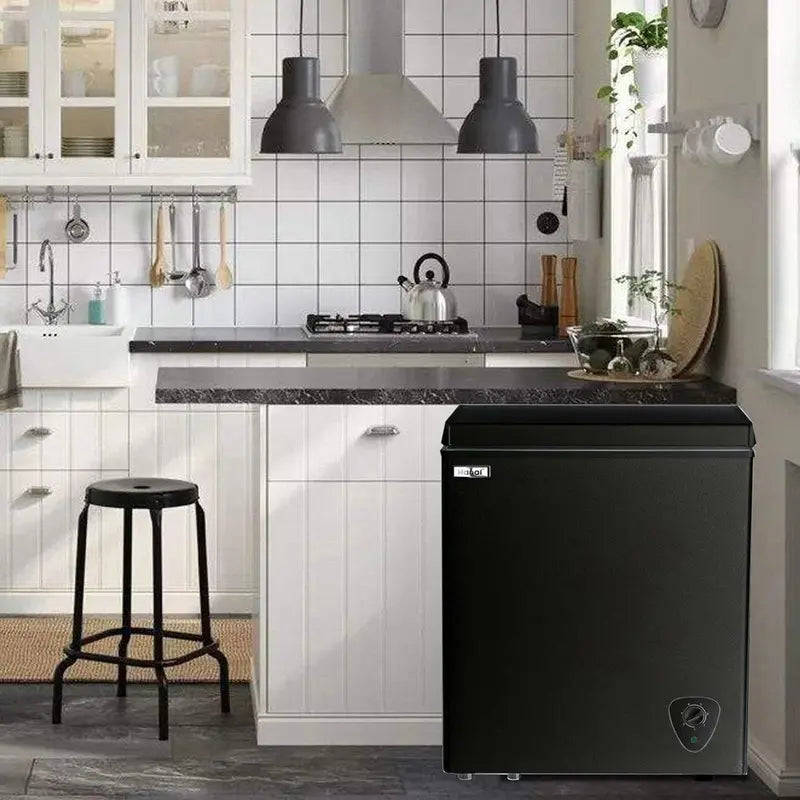 Wanai Chest Freezer, 3.5 Cubic Deep Freezer with Top Open Door and Removable Storage Basket