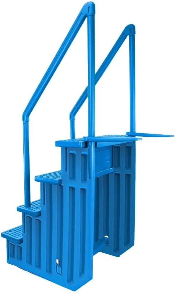 Select Anti-Slip In-Pool Steps – Gray, Deck-Mountable for 48–54″ Above-Ground Pools, 300-Lb Capacity