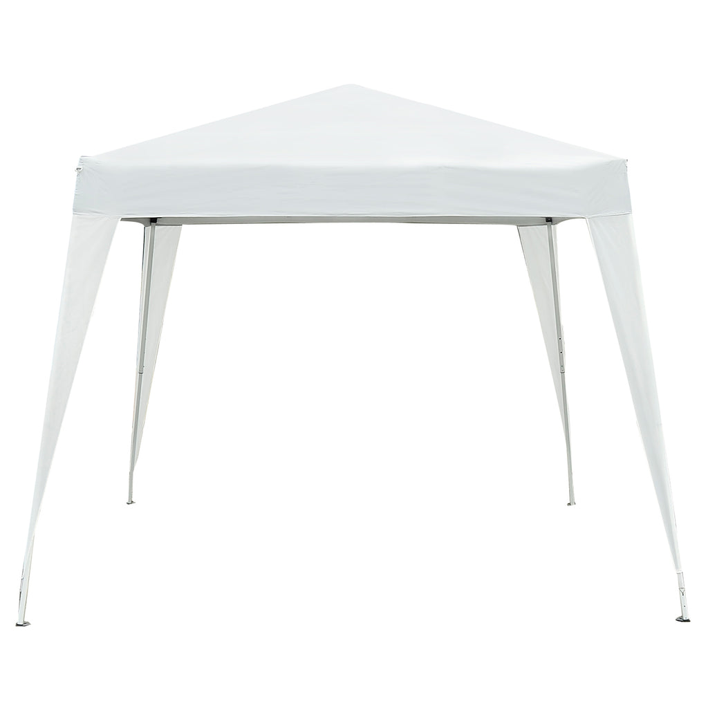 Outsunny Faltpavillon 2,4x2,4m Pavillon Faltzelt mit UV-Schutz, Partyzelt inkl. Tragetasche für Garten, Balkon, Stahl Weiß