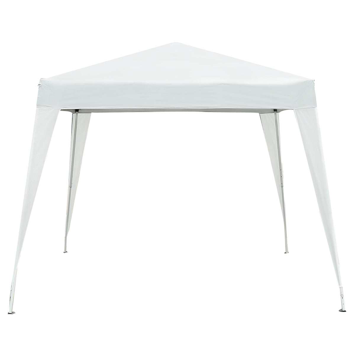 Outsunny Faltpavillon 2,4x2,4m Pavillon Faltzelt mit UV-Schutz, Partyzelt inkl. Tragetasche für Garten, Balkon, Stahl Weiß