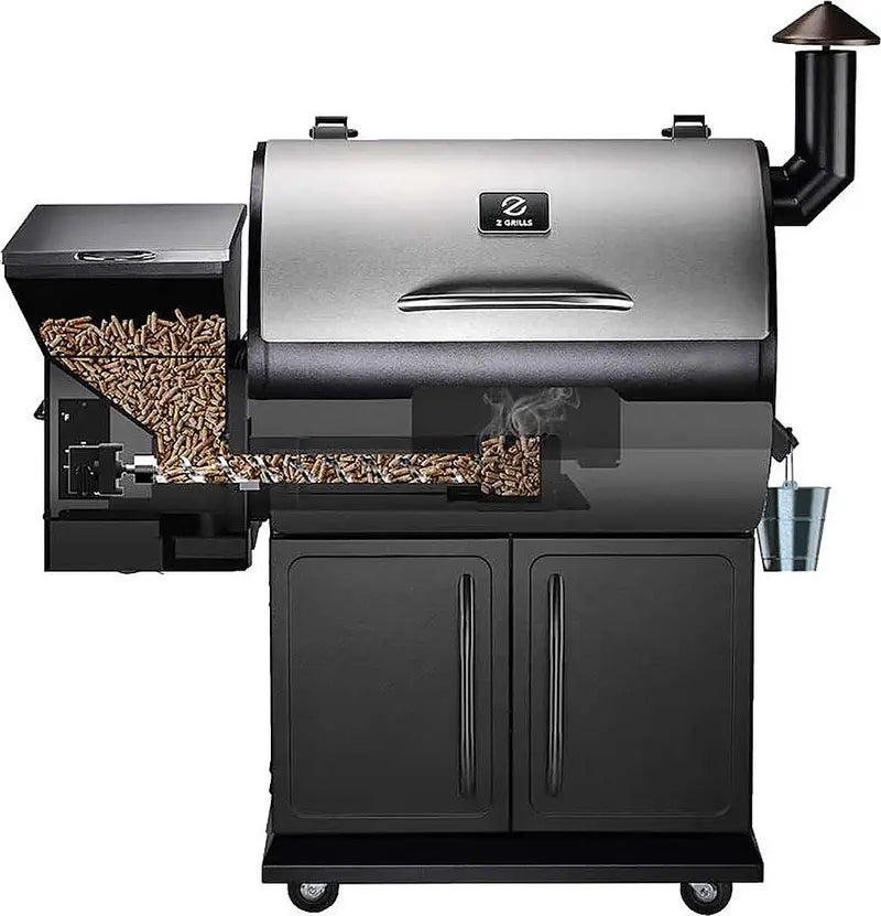 Z Grills  ZPG-700E – Wood Pellet Grill and Smoker with Cabinet Storage 694 sq. in. – Stainless Steel