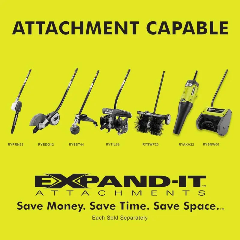 RYOBI 40V Expand-It Cordless Battery Attachment Capable String Trimmer with 4.0 Ah Battery and Charger RY40250