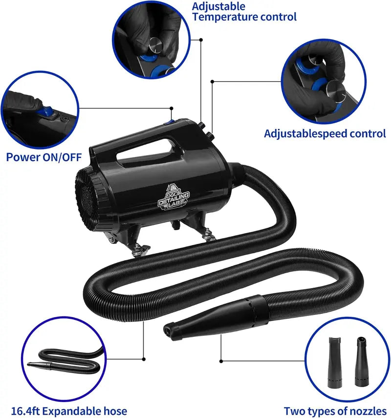 SGGF Air Cannon Car Dryer Blower 5.0HP – High-Speed Dual Mode for Detailing & Car Wash