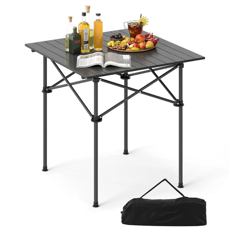 Snap-Together Portable Camping Table with Compact Fold Design and Included Carry Bag