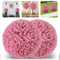 Set of Two 17.5-Inch Outdoor Artificial Topiary Balls – Pink Eucalyptus Faux Greenery