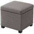 HOMCOM Aufbewahrungshocker 30 L mit abnehmbarem Deckel, gepolsterter Würfelhocker aus Ripp-Veloursstoff, 40 x 40 x 40 cm, Grau