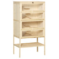 PawHut Hamsterkäfig aus Holz 5 Etagen Nagarium Nagerkäfig Kleintierkäfig mit Gitterdach Rampen, Holzkäfig Mäusekäfig groß Käfig für Hamster Zwerghamster 60 x 40 x 120 cm Naturholz