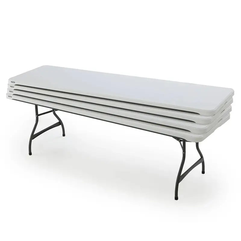 Lifetime Commercial-Grade 8-Foot Stacking Folding Table – Set of Four