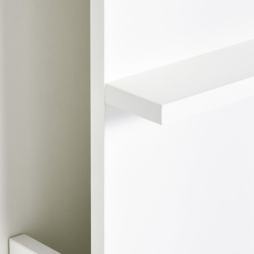 HOMCOM Wandklapptisch Zusammenklappbar und Platzsparend mit Regalen, für Zuhause und Büro, aus Spanplatte und MDF, 60x21.5x50 cm, Weiß