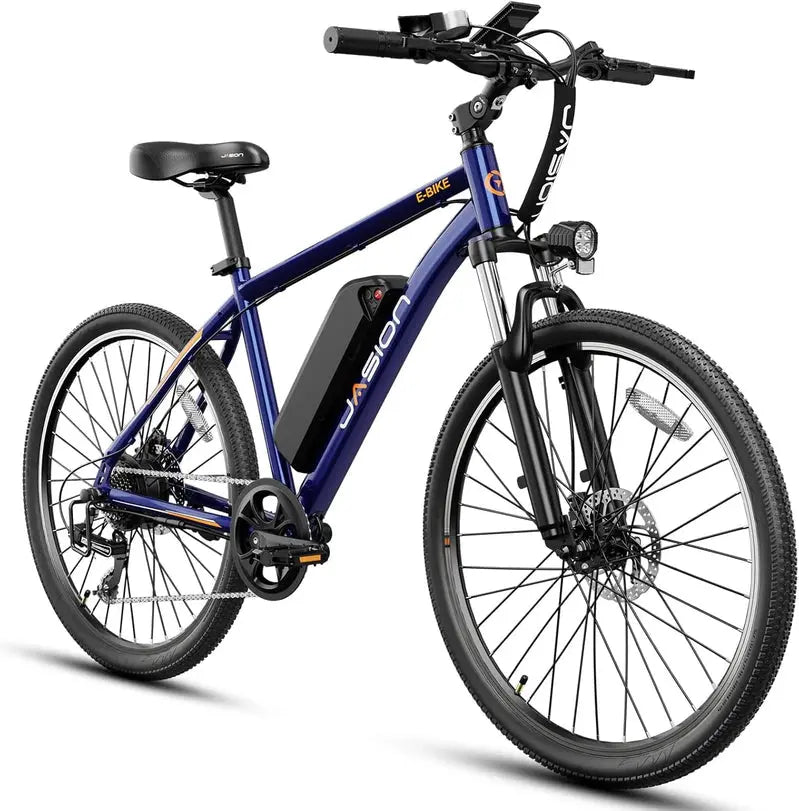 Jasion EB5 Adult Electric Mountain Bike – 40-Mile Peak Range, 20 MPH Commuter E-Bike with All-Terrain Capability