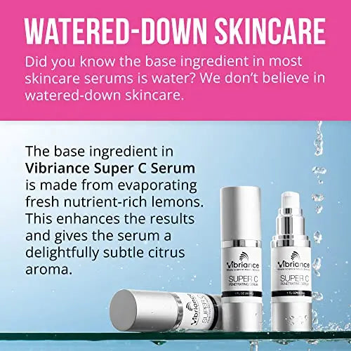 Vibriance Super C Serum – USA-Made Anti-Aging Vitamin C Formula for Mature Skin; Hydrates, Firms, Brightens – 1 fl oz ×2