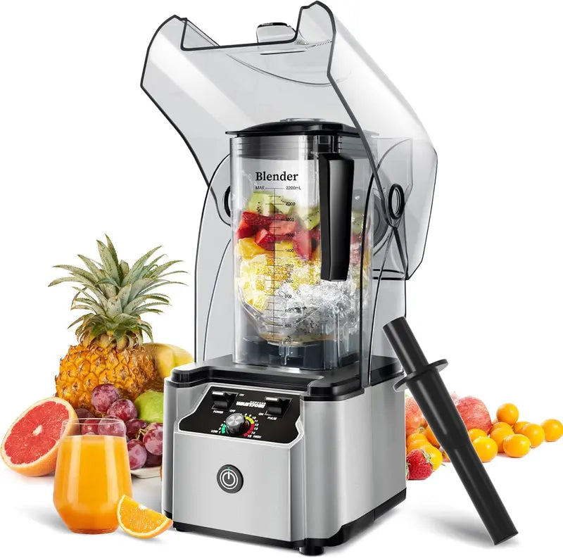 WantJoin 2200W Quiet Commercial Blender – Sound-Enclosed, Self-Cleaning Design