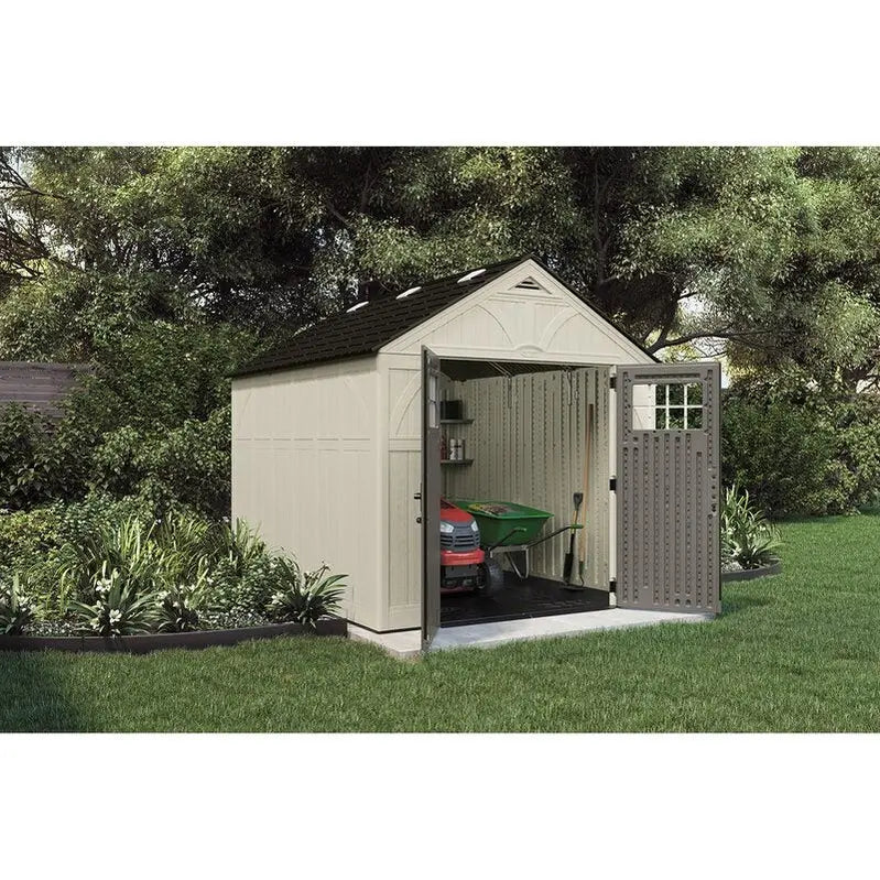 Vanilla Series Plastic Storage Shed – 8 ft. W × 10 ft. D, UV-Resistant Resin Construction