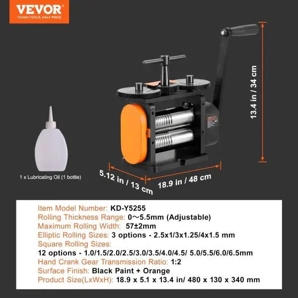 Vevor 3-in-1 Jewelry Rolling Mill – Multi-Function Metalworking Machine, 57 mm Max Rolling Width