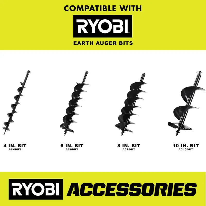 RYOBI 40V HP Brushless Cordless Earth Auger with 8 in. Bit (Tool Only) RY40701BTL