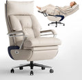M80 Dual-Motor Executive Office Chair – Big & Tall Recliner with Footrest, Beige Fabric, 420-Lb Capacity