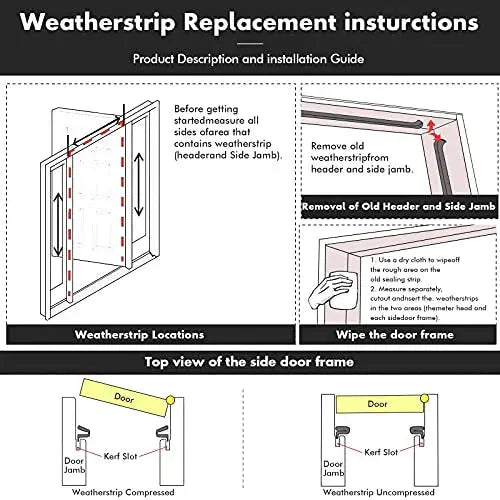 V-Shaped Kerf Door Seal Strip – Sound-Dampening Foam Weatherstripping for Exterior Doors