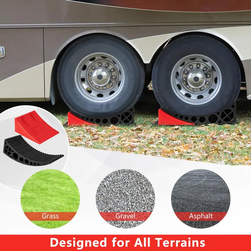 RV Camper Leveling Blocks – 2-Pack Adjustable Stabilizers