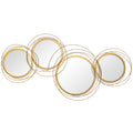 HOMCOM Spiegel-Set für Wanddekoration, Wandschmuck mit 4 runden Spiegeln, Wandspiegel, Flurspiegel,107 x 4 x 56 cm