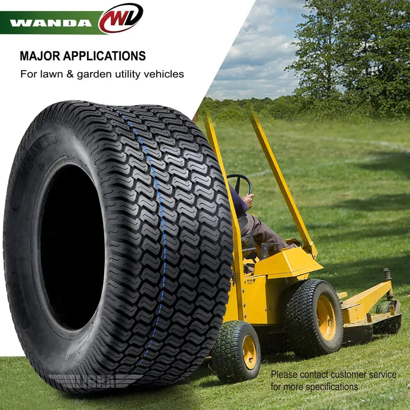 WANDA Lawn Mower Turf Tires Set of 4 – 15×6-6 Front & 20×10-8 Rear, 4PR, P332 Pattern