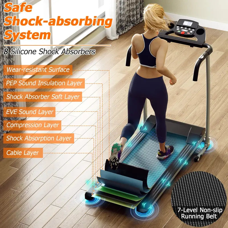 LED-Display Folding Treadmill – Home Running Machine with Phone Holder & Smooth Fold Design