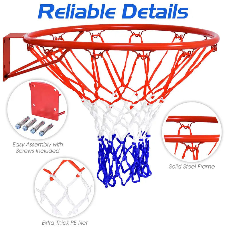 Replacement Basketball Rim Net – Universal 18-Inch Nylon Net for Portable Hoops