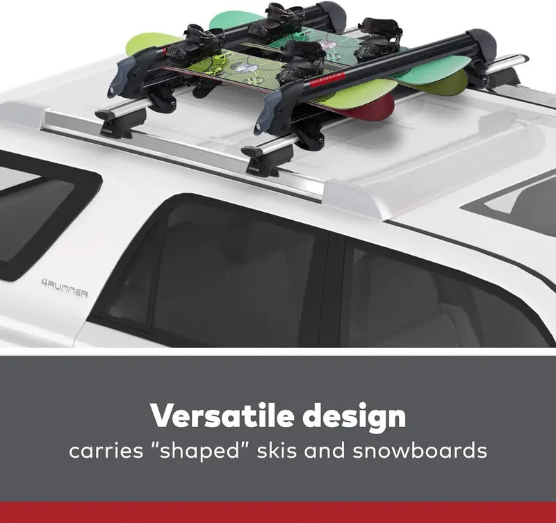 Yakima PowderHound Roof-Mount Ski & Snowboard Carrier – Holds 6 Skis or 4 Boards, Quiet Ride Design