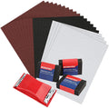 WORKPRO Assorted Sandpaper Pack – 24 Sheets (80–600 Grit) with Sanding Holder