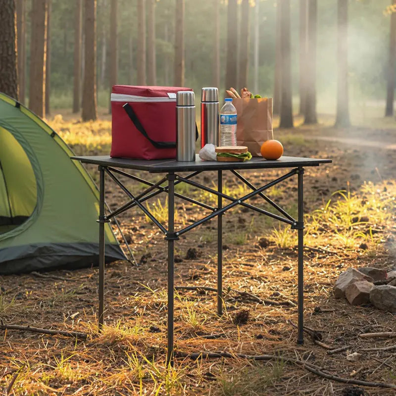 Snap-Together Portable Camping Table with Compact Fold Design and Included Carry Bag