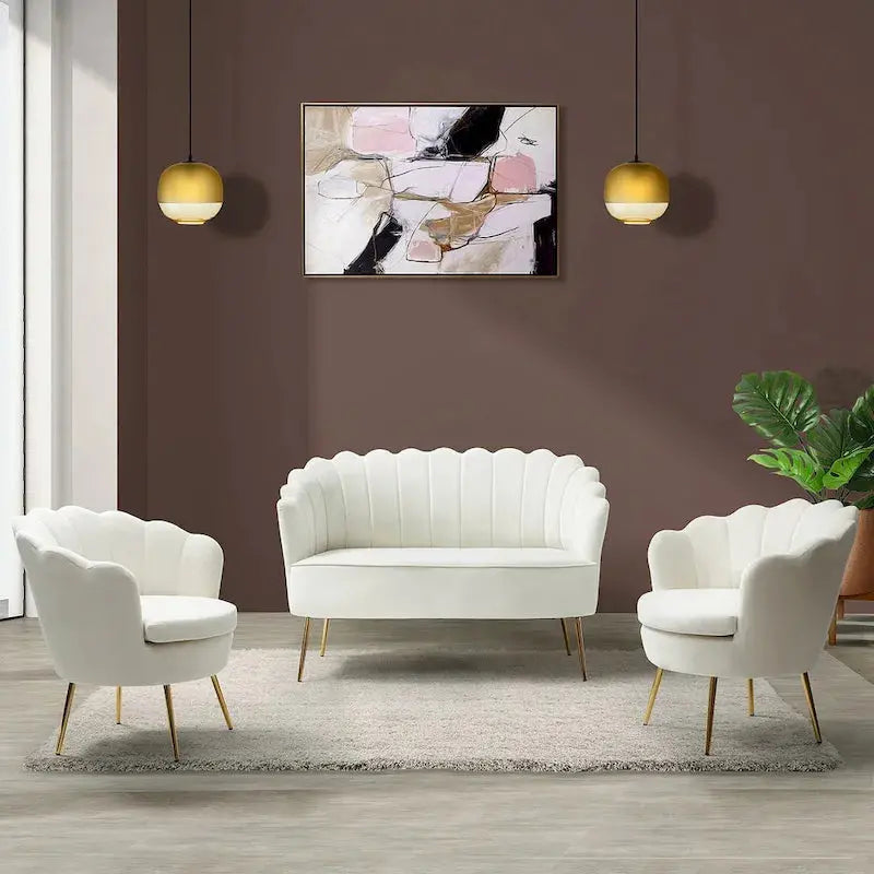 Xabier 52″ 3-Piece Living Room Set – Contemporary Sofa & Accent Chairs by HULALA HOME