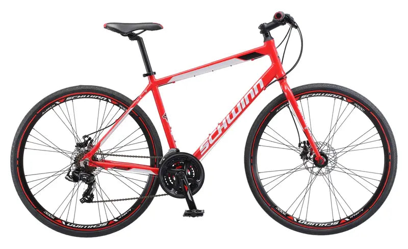 Schwinn Kempo Men's Hybrid Bike, 21-Speed, 700c Wheels, Aluminum Frame, Red