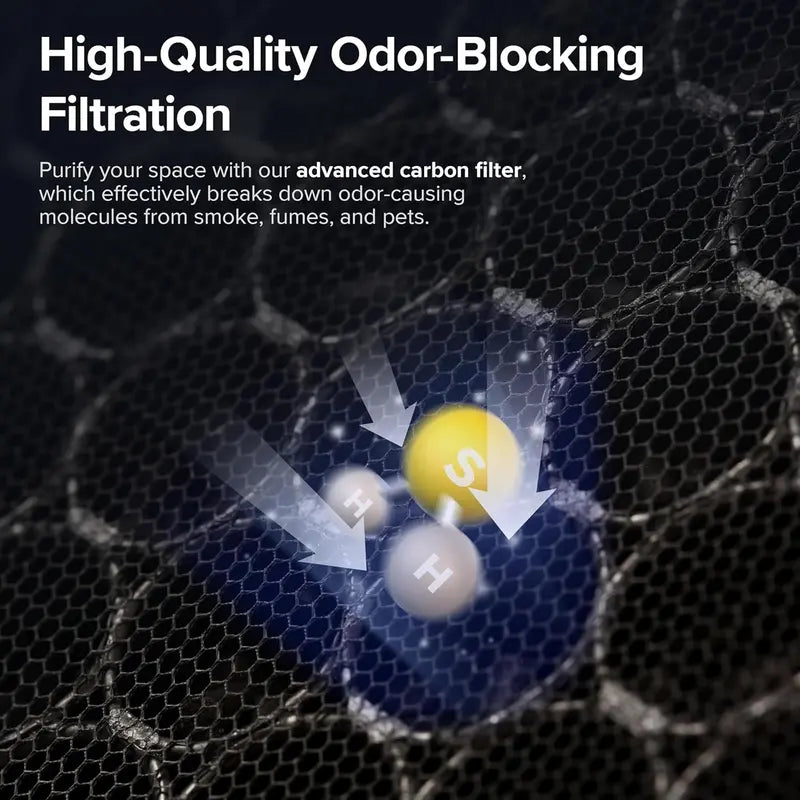 Large-Room Air Purifier – Real-Time Air Quality Monitor, Washable Pre-Filter, Pet-Safe Design