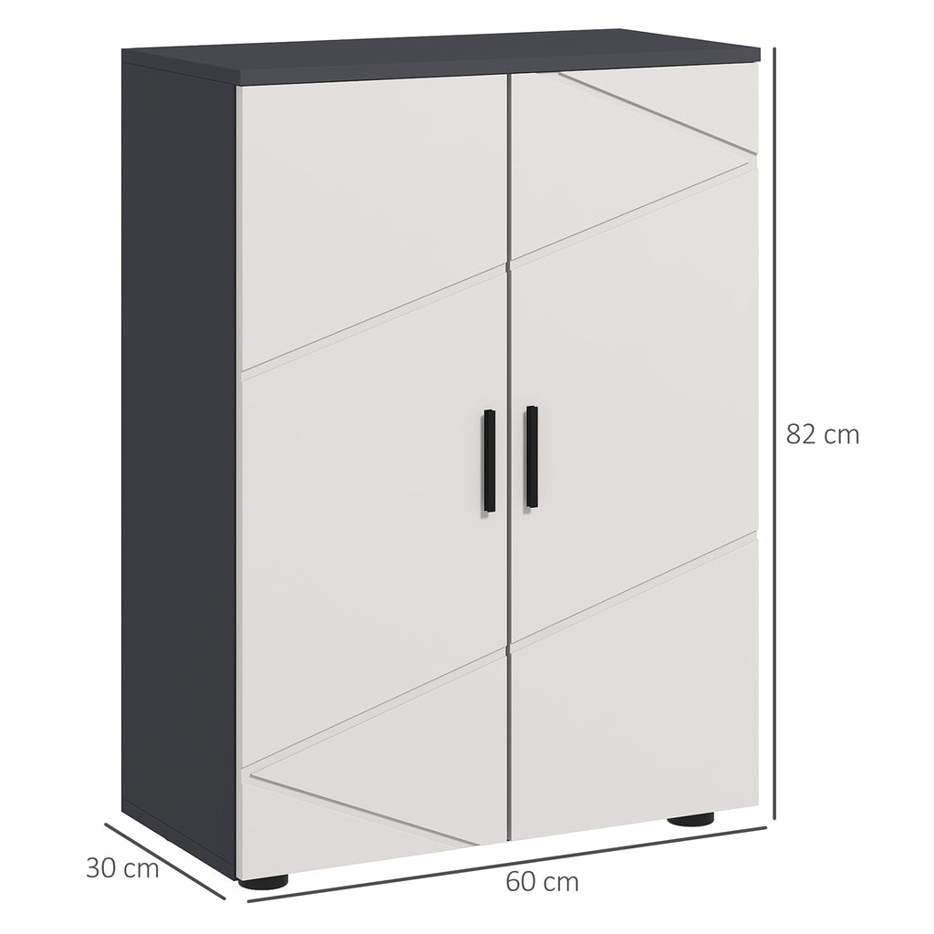 kleankin Badezimmerschrank, Badkommode, verstellbare Regale, bis zu 25 kg belastbar, Grau
