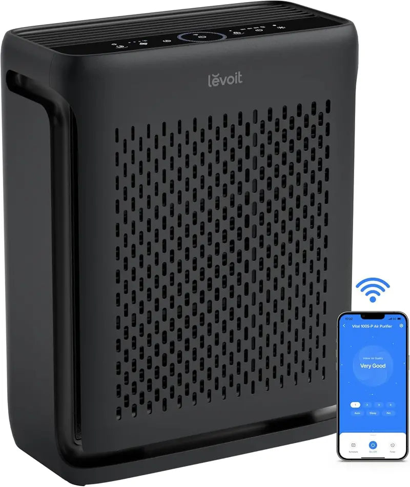 Large-Room Air Purifier – Real-Time Air Quality Monitor, Washable Pre-Filter, Pet-Safe Design