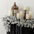 Seasonal LLC 6ft Flocked Pine Garland with RGBW LED Lights, Remote Control, Battery Operated, Indoor/Outdoor