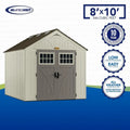 Vanilla Series Plastic Storage Shed – 8 ft. W × 10 ft. D, UV-Resistant Resin Construction