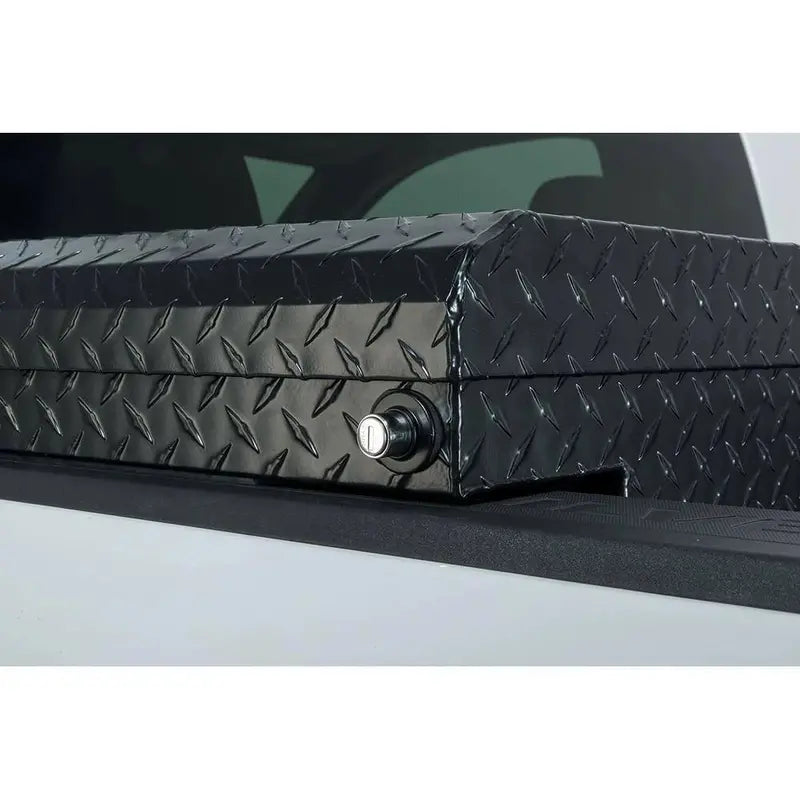 Low-Profile Matte Black Aluminum Truck Toolbox – 61.86 in. for Mid-Size Trucks