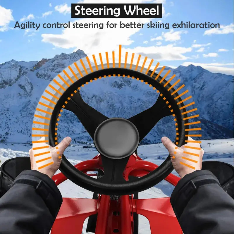 Snow Racer Twin-Brake Sled – Ski-Style Slider Board for Winter Recreation