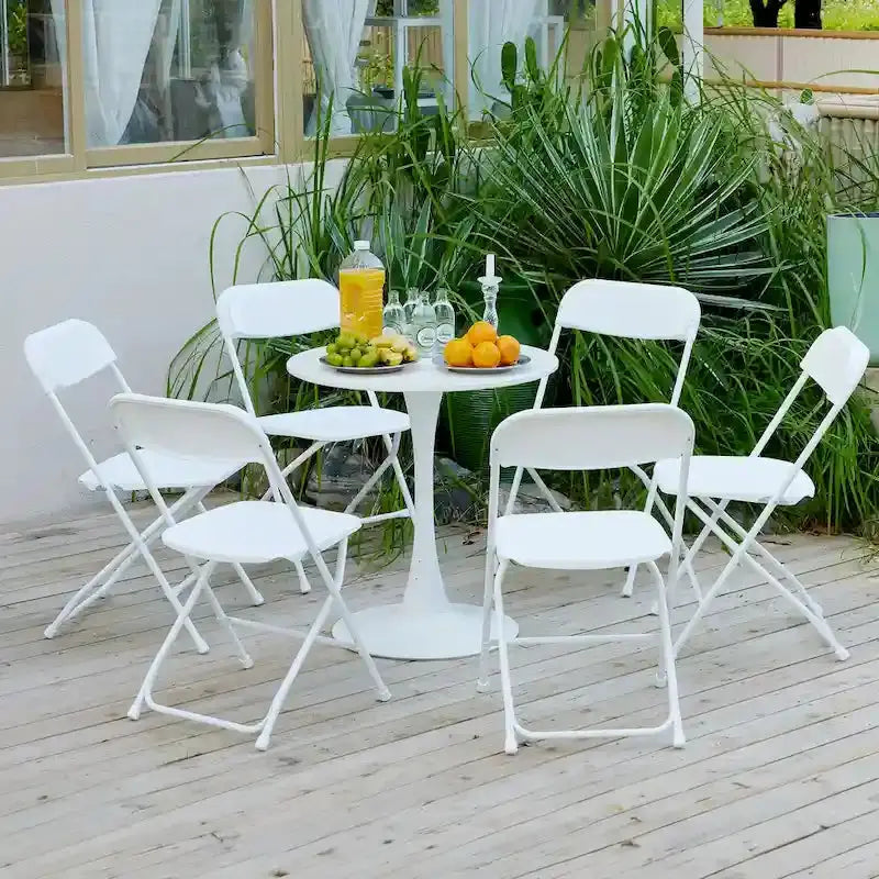 Set of 10 Lightweight Folding Plastic Chairs – 350 lb. Weight Capacity, Indoor/Outdoor Use