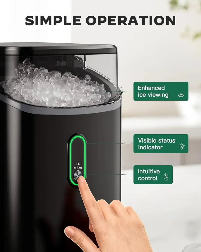 Silonn Countertop Nugget Ice Maker – 33 lbs/Day Soft Chewable Pebble Ice, Self-Cleaning Function (2025)