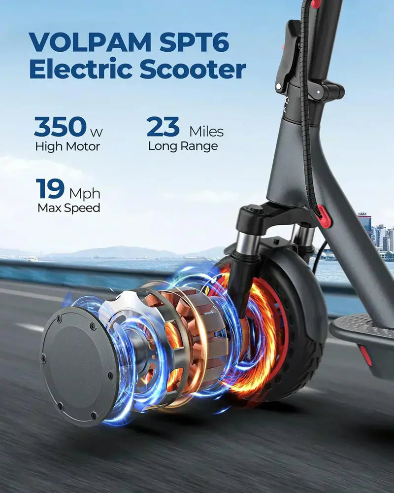 Volpam High-Performance Electric Scooter – Robust Motor, Solid Tires, and Three-Speed Range Options