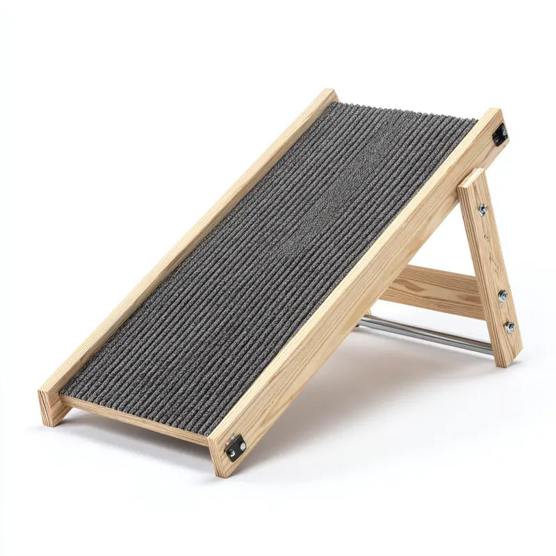 Skvonm Adjustable Wooden Folding Pet Ramp for Vehicles and Furniture