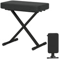 HOMCOM Klavierhocker Klappbar und in 4 Höhen Verstellbar, aus PU-Leder, Schaumstoff und Metall, 60x32x53-63 cm, Schwarz
