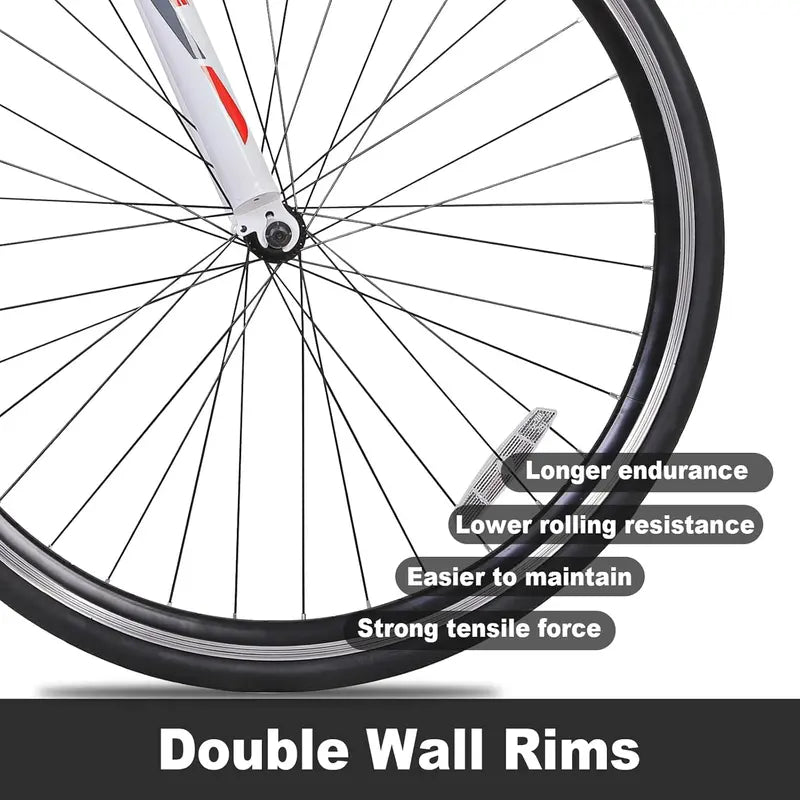 WEIZE 700C Road Commuter Bike – 14-Speed Shimano Drop-Bar Hybrid with Caliper Brakes & High-Carbon Steel Frame