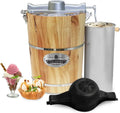 Vintage-Style 6-Quart Electric Ice Cream Maker with Wooden Bucket Design