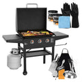 XL 3-Burner Outdoor Flat Top Grill with Hood – Griddle 2080 + Accessories Kit (Seasoning, Gloves, Cleaning Cloth)