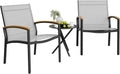 Shintenchi Textilene Bistro Set — 3-Piece Modern Outdoor Conversation Furniture