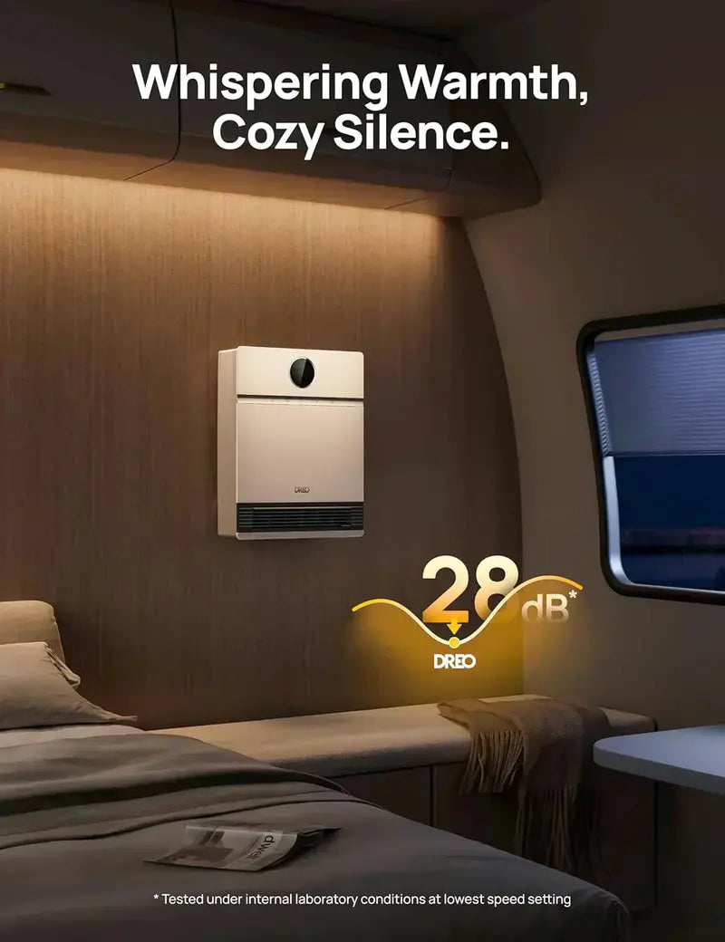 Wall-Mounted Smart Space Heater: Indoor Electric Heater with Adjustable Thermostat & Remote