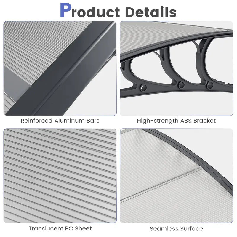 Weather-Resistant Door and Window Awning – UV, Rain, and Snow Protection for Residential Use
