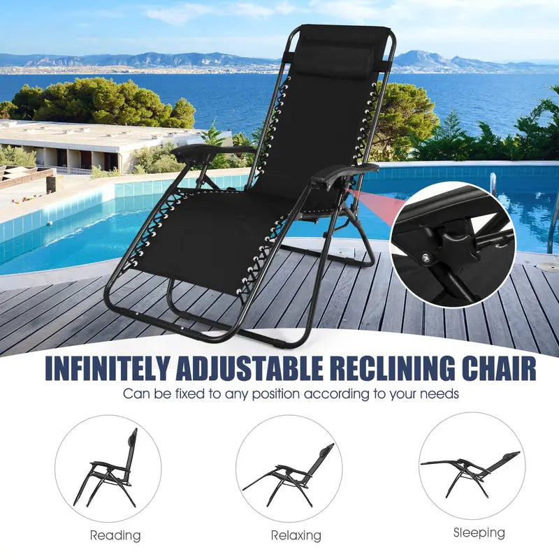 Zero Gravity Recliner Chair Set – Dual Lounge Chairs with Ergonomic Support and Footrests